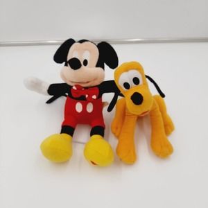 Disney Pluto Plush Toy Disney 7"  Mickey w/ heart Left foot 10" off brand 2011